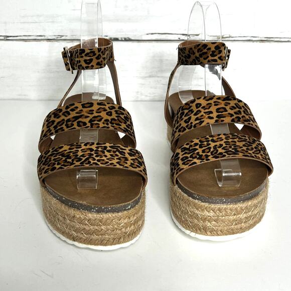 Patrizia Spring Step Larissa Animal Print Platform Sandals Shoe Size 8 - Picture 2 of 9